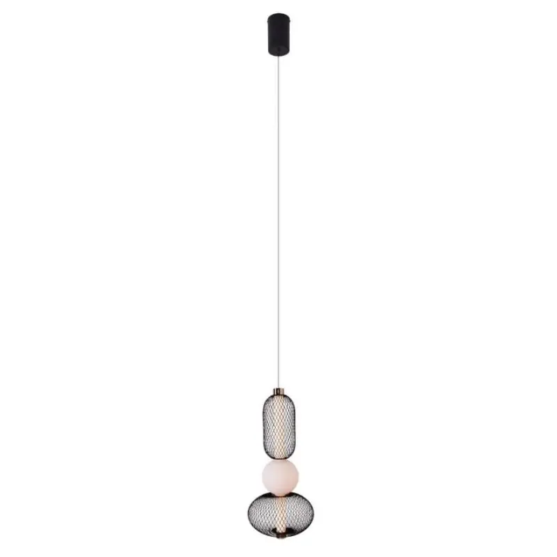 Meest Verkocht Maxlight Bora - hanglamp - Ø 22 x 183 cm - 10W LED incl. - zwart en goud