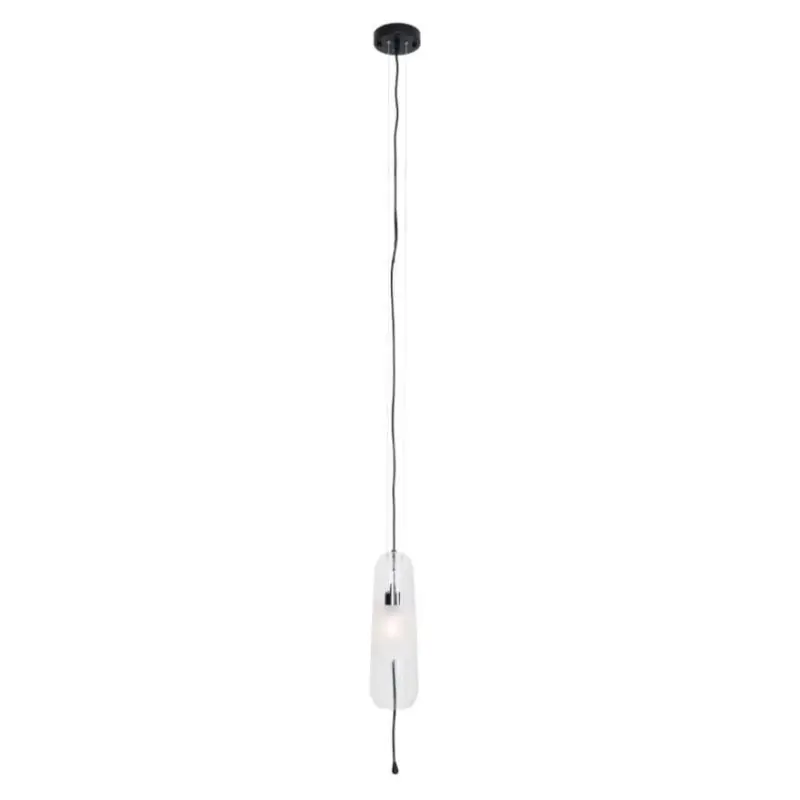 Maxlight Mauri - hanglamp - Ø 12,5 x 180 cm - zwart en transparant glas Koop Vandaag