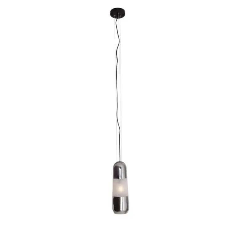Direct Beschikbaar Maxlight Mauri - hanglamp - Ø 12,5 x 180 cm - zwart en gerookt glas