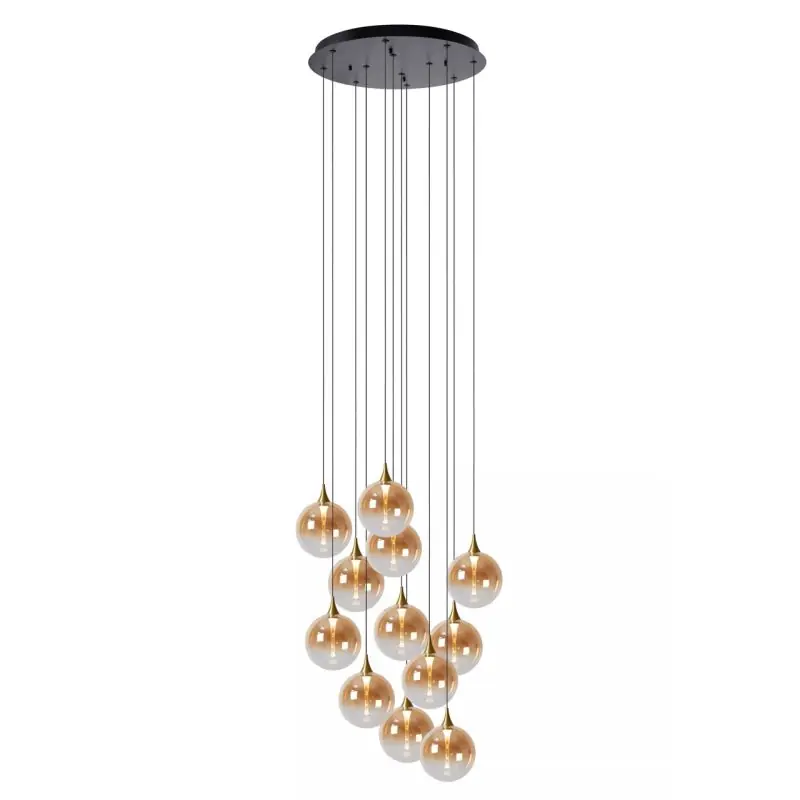 Lucide Gisela - hanglamp - Ø 61 x 326 cm - 12 x 3,6W dimbare LED incl. - amber Gratis Verzending
