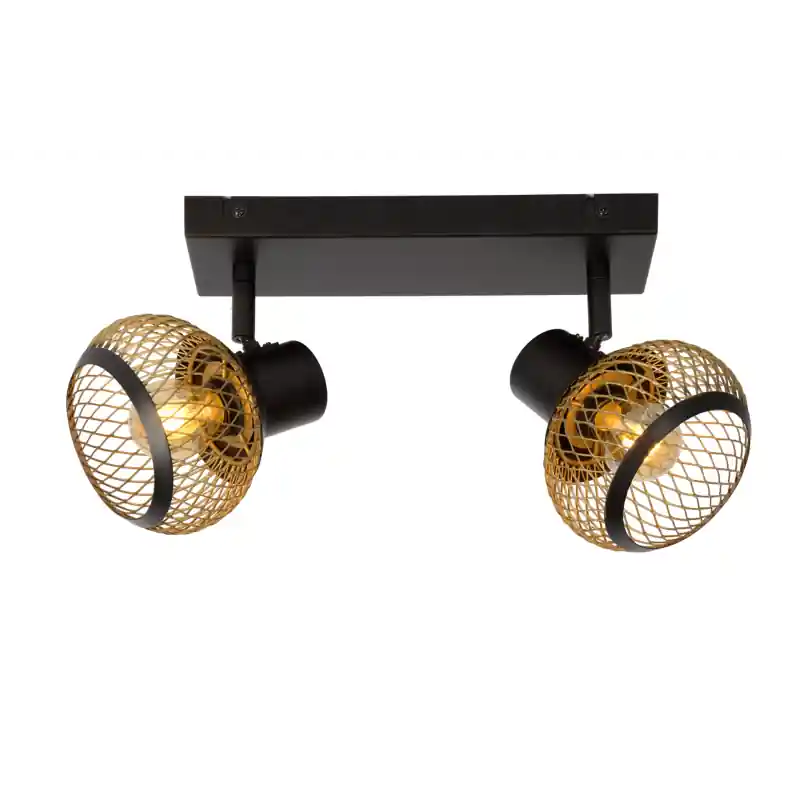 Nieuw Lucide Lucas - plafondverlichting - 26 x 14,5 x 10 cm - zwart & goud