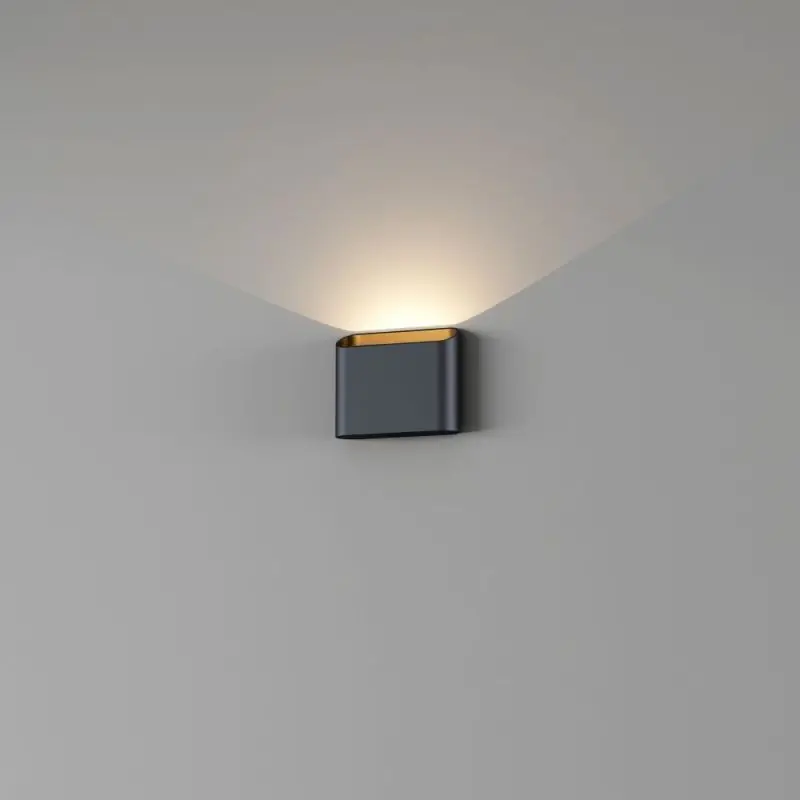Hoge Kwaliteit Artdelight Diaz 1L - wandverlichting - 14,5 x 12 x 3,8 cm - 6W LED incl. - IP54 - zwart met goud