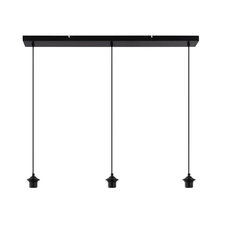 Artdelight Balk - hanglamp 3L met pendels - 100 x 10 x 150 cm - zwart Alleen Vandaag