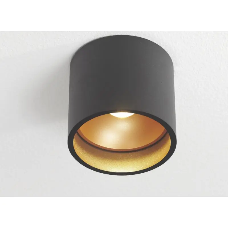 Artdelight Orleans - plafondverlichting - Ø 11 x 10 cm - 7W dimbare LED incl. - zwart en goud Uitverkoop