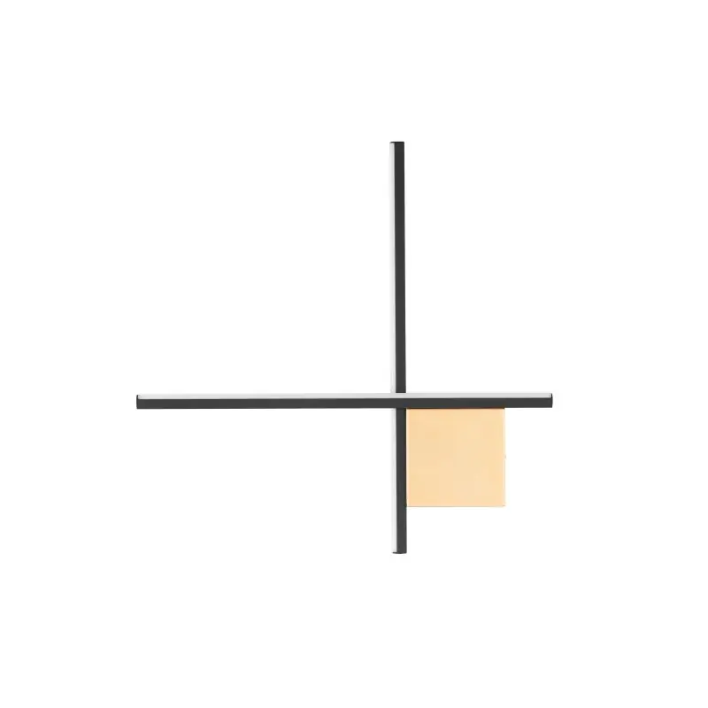 Speciale Aanbieding Nova Luce Cross - wandlamp - 50 x 50 x 4 cm - 15W dimbare LED incl. - geborsteld goud en zandzwart