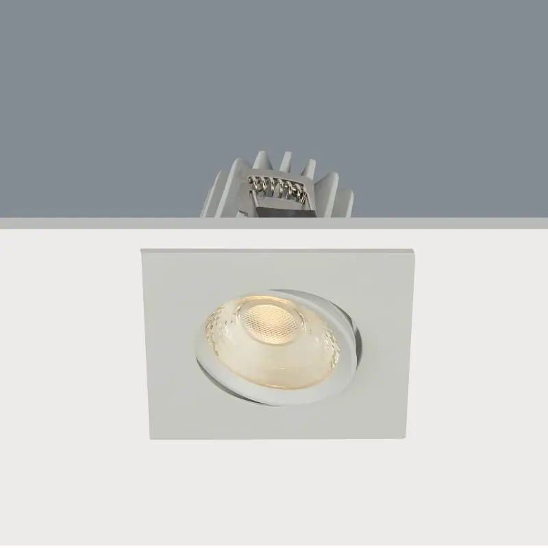 Authentiek Artdelight Venice 2608 - inbouwspot - 80 x 80 mm, Ø 68 mm inbouwmaat - 8W dimbare LED incl. - IP44 - wit