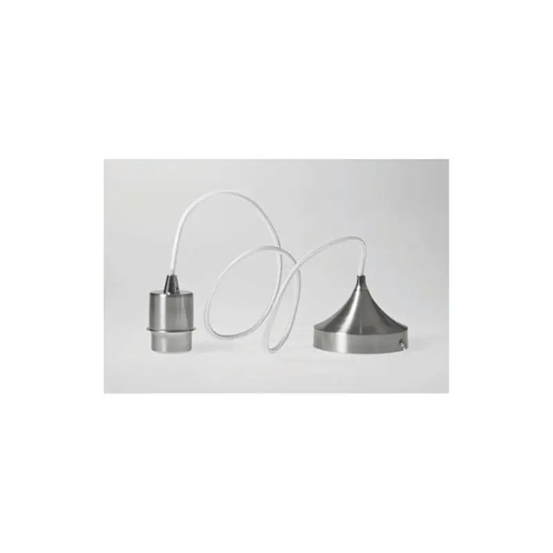 Artdelight Iron - hanglamp - Ø 12 x 120 cm - mat staal en wit Gereduceerde Prijs