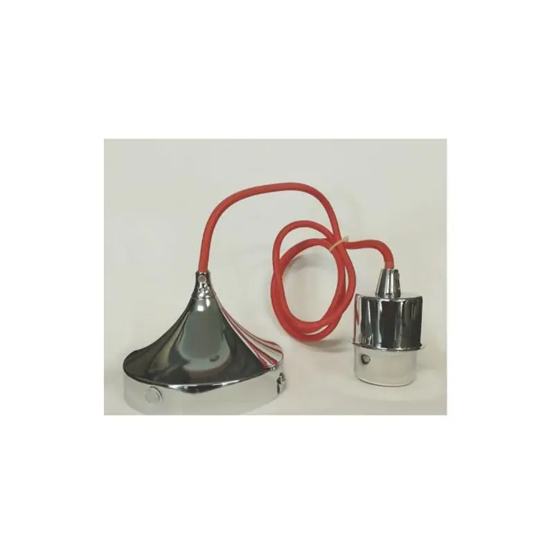 Artdelight Iron - hanglamp - Ø 12 x 120 cm - chroom en rood Direct Beschikbaar