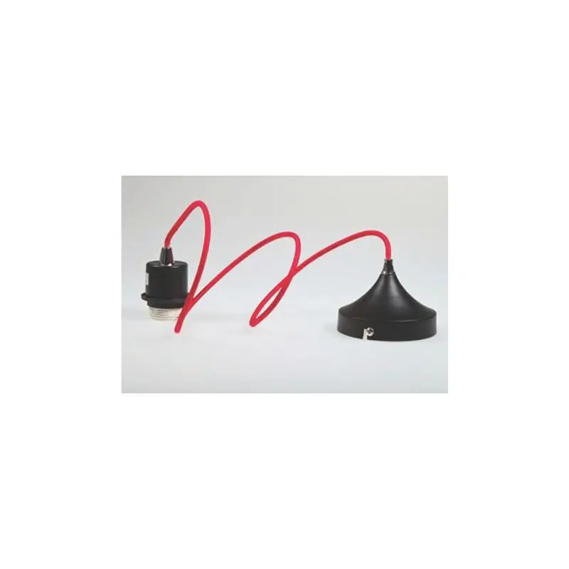 Artdelight Iron - hanglamp - Ø 12 x 120 cm - zwart en rood Premium