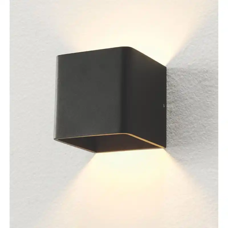 Modern Artdelight Fulda - wandverlichting - 10 x 10 x 10 cm - 6W dimbare LED incl. - dim to warm - zwart