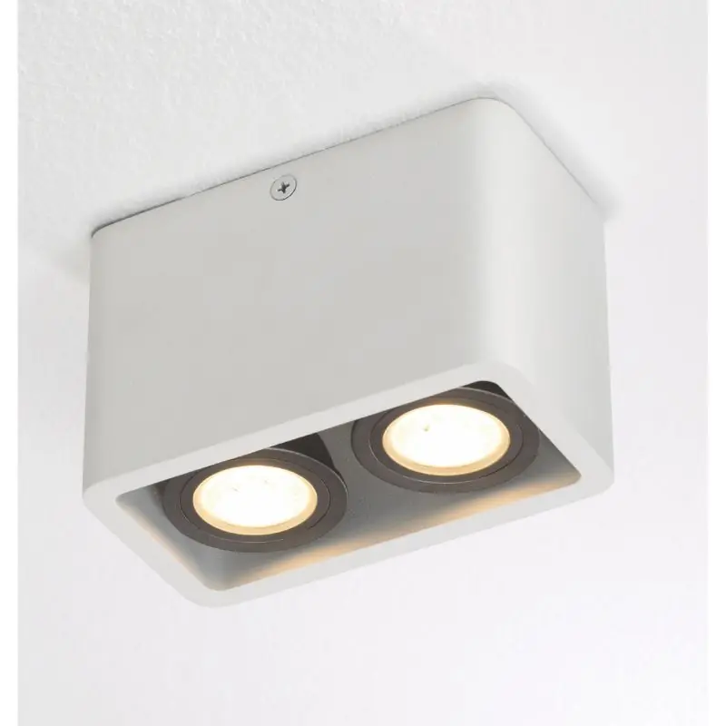 Artdelight Bronx2 - opbouwspot 2L - 13 x 7 x 8,5 cm - wit Korting