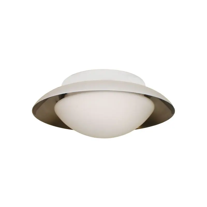 Actieprijs Artdelight Mush - badkamer plafondverlichting - Ø 25 x 9 cm - 10W LED incl. - IP44 - wit en staal