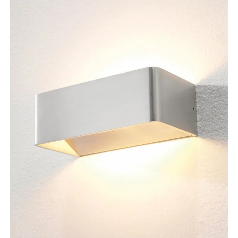 Artdelight Mainz - wandverlichting - 20 x 10 x 7 cm - 2 x 3W dimbare LED incl. - aluminium geborsteld Goedkoop