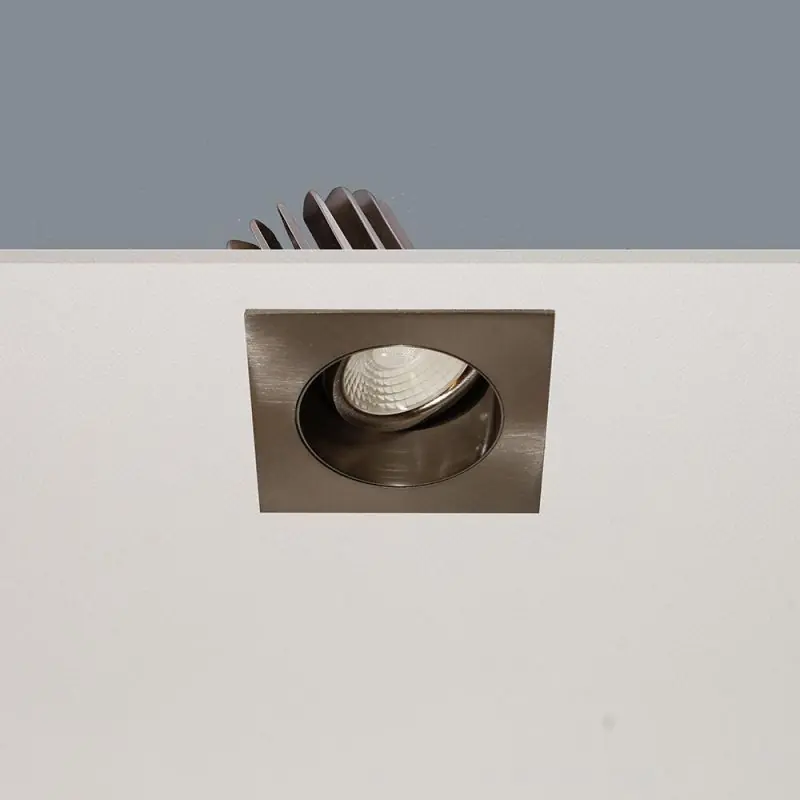 Artdelight Venice 2808 - inbouwspot - 80 x 80 mm, Ø 68 mm inbouwmaat - 8W dimbare LED incl. - IP44 - mat staal Gereduceerde Prijs