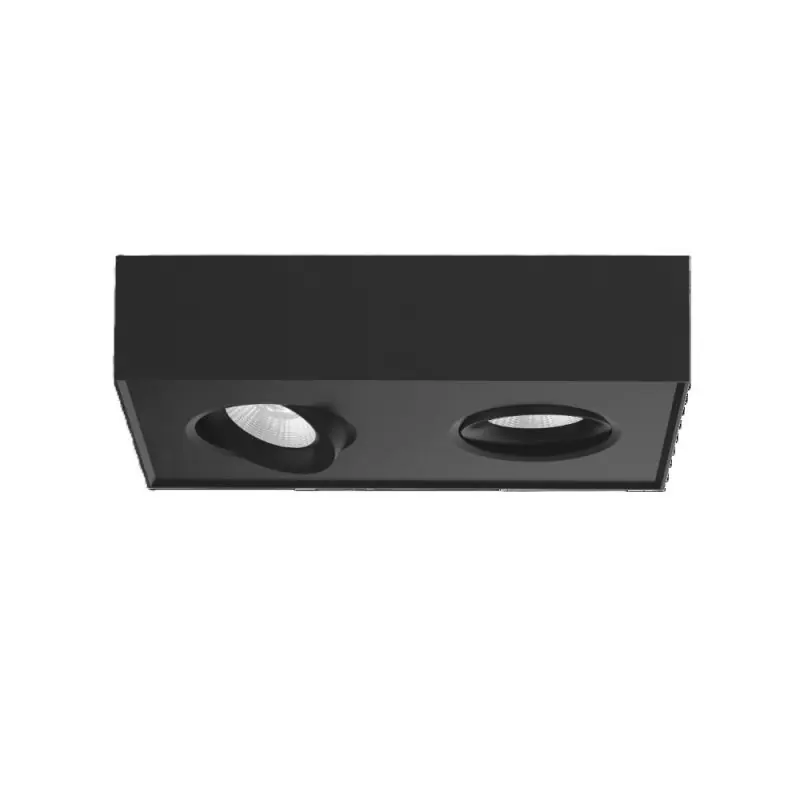 Artdelight Brooklyn2 - opbouwspot - 13,5 x 22,4 x 6 cm - 2 x 8W dimbare LED incl. - zwart Koopje