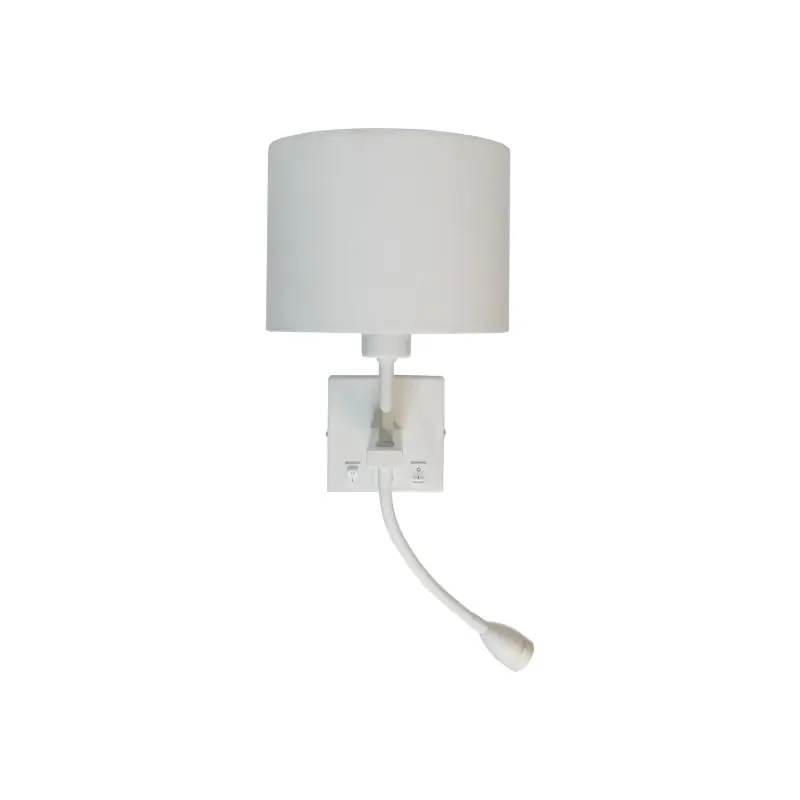 Artdelight Quad USB - wandverlichting met dubbele schakelaar en USB-poort - 18 x 11 x 11 cm - 3W LED incl. - wit Flitsaanbieding