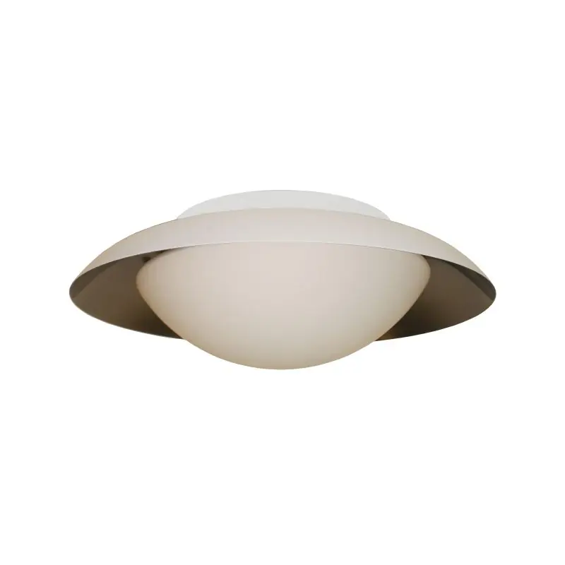 Premium Artdelight Mush - badkamer plafondverlichting - Ø 35 x 11 cm - 12W LED incl. - IP44 - wit en staal