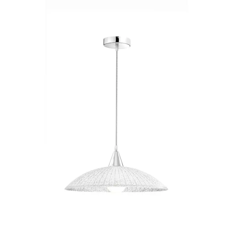Nova Luce Shell - hanglamp - Ø 40 x 100 cm - wit en chroom Bestel Nu