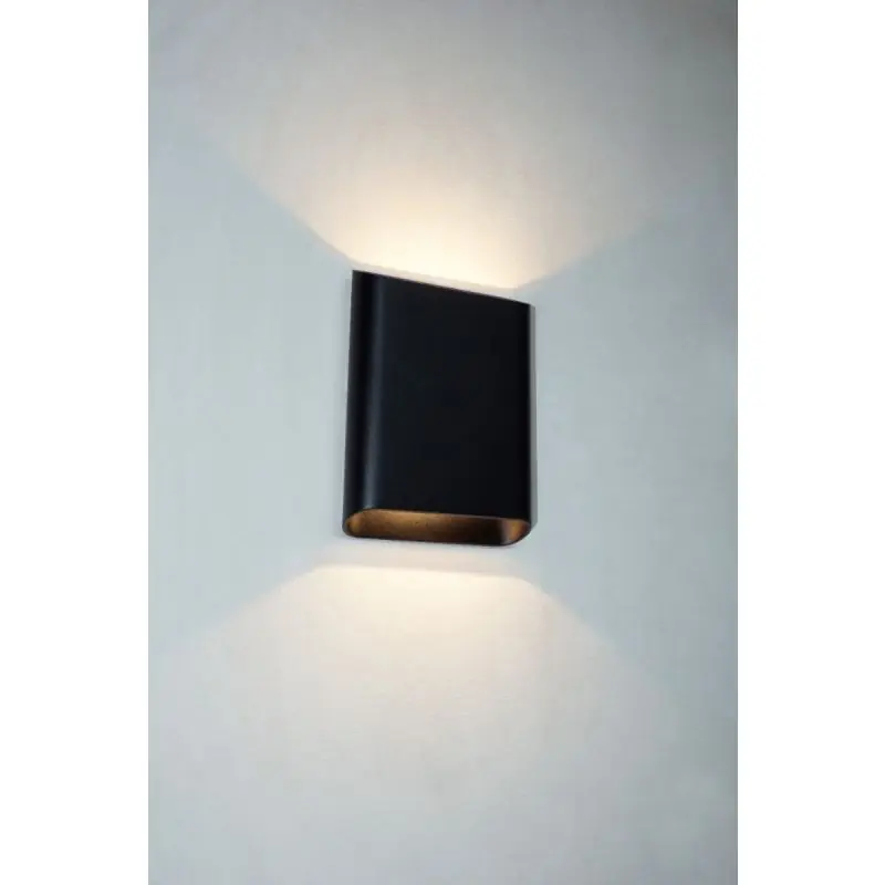 Artdelight Diaz Large - wandverlichting - 4 x 14,5 x 20 cm - 2 x 6W LED incl. - IP65 - zwart Trendy