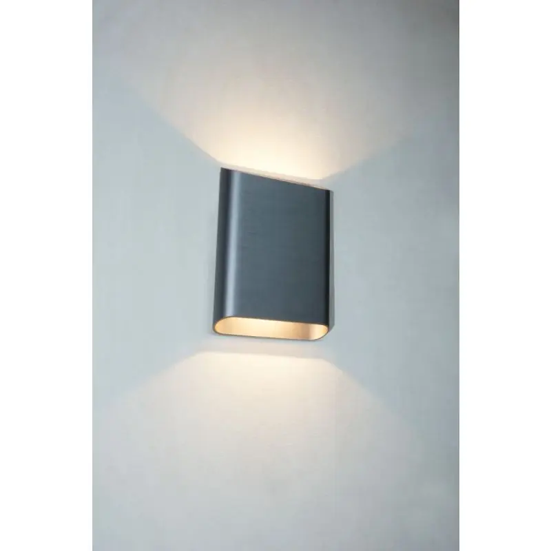 Artdelight Diaz Large - wandverlichting - 4 x 14,5 x 20 cm - 2 x 6W LED incl. - IP65 - geborsteld metaal Voordeelprijs