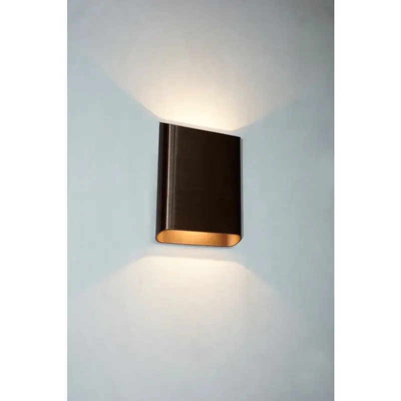 Seizoensaanbieding Artdelight Diaz Large - wandverlichting - 4 x 14,5 x 20 cm - 2 x 6W LED incl. - IP65 - geborsteld brons