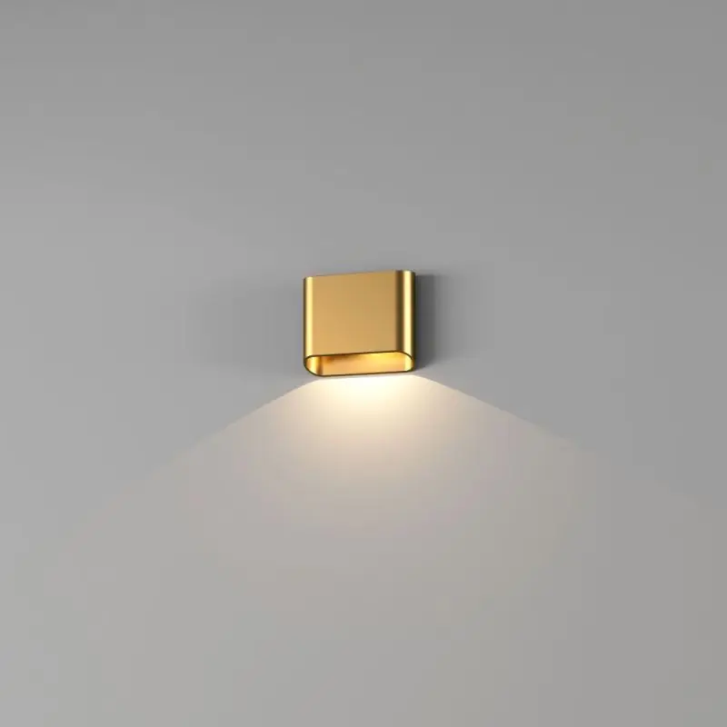 Beste Prijs Artdelight Diaz 1L - wandverlichting - 14,5 x 12 x 3,8 cm - 6W LED incl. - IP54 - warm goud