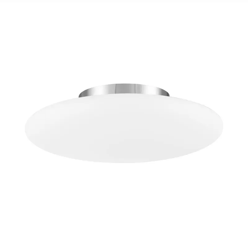 Nova Luce Pressione - plafondverlichting - Ø 42 x 14 cm - opaal en chroom Exclusief