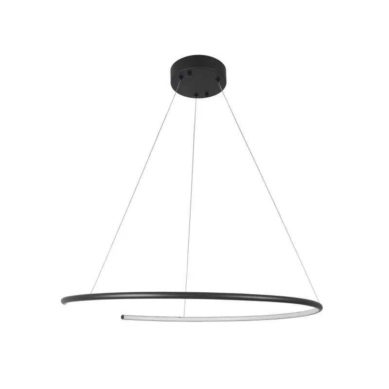 Actieprijs Nova Luce Breda - hanglamp - Ø 70 x 200 cm - 30W LED incl. - zand zwart
