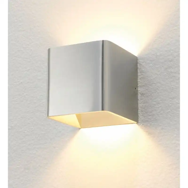 Veilige Betaling Artdelight Fulda - wandverlichting - 10 x 10 x 10 cm - 6W dimbare LED incl. - aluminium geborsteld
