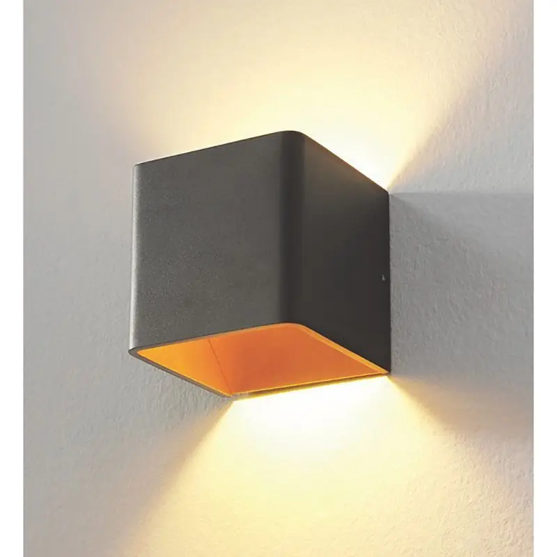 Artdelight Fulda - wandverlichting - 10 x 10 x 10 cm - 6W dimbare LED incl. - zwart en goud Beste Prijs