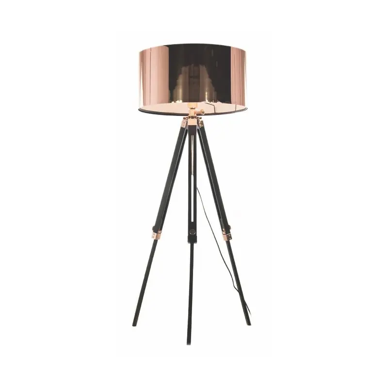Artdelight Jewel - staanlamp - 150 cm - zwart en koper Ambachtelijk