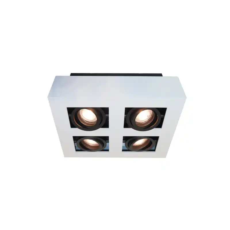Artdelight Bosco - opbouwspot 4L - 25 x 25 x 8,6 cm - wit en zwart Tijdelijk Beschikbaar