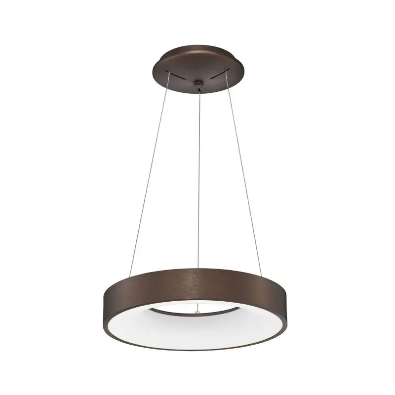Nova Luce Rando Thin - hanglamp - Ø 38 x 120 cm - 30W dimbare LED incl. - geborstelde koffie Aanbieding