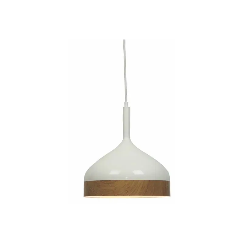 Goedkoop Artdelight Moondrop - hanglamp - Ø 30 x 181 cm - wit en hout