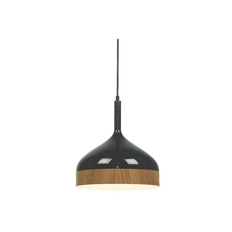 Artdelight Moondrop - hanglamp - Ø 30 x 181 cm - zwart en hout Groothandel