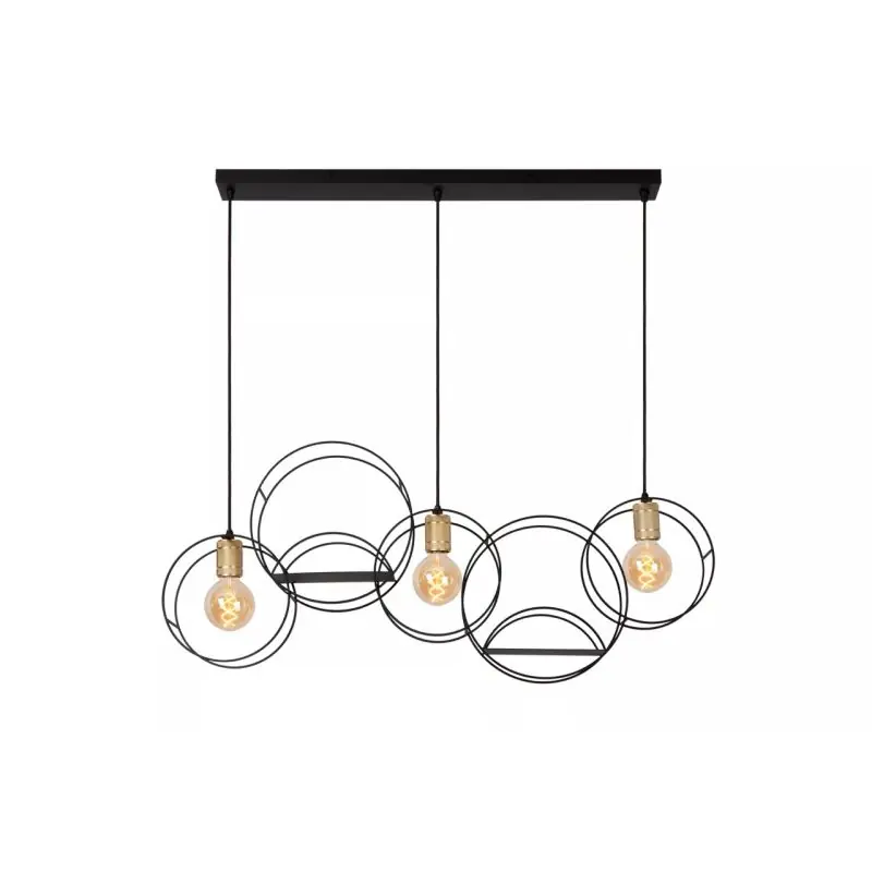 Lucide Circle - hanglamp 3L - 104 x 15 x 160 cm - zwart Favoriet