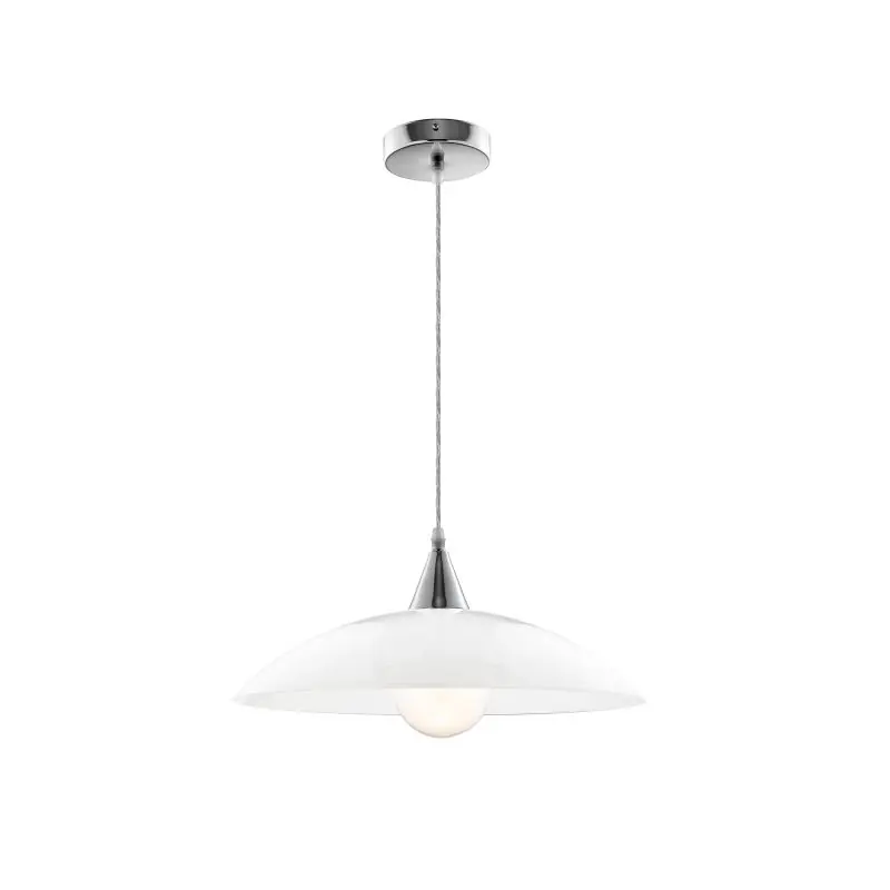 Superprijs Nova Luce Vicino - hanglamp - Ø 40 x 100 cm - wit en chroom