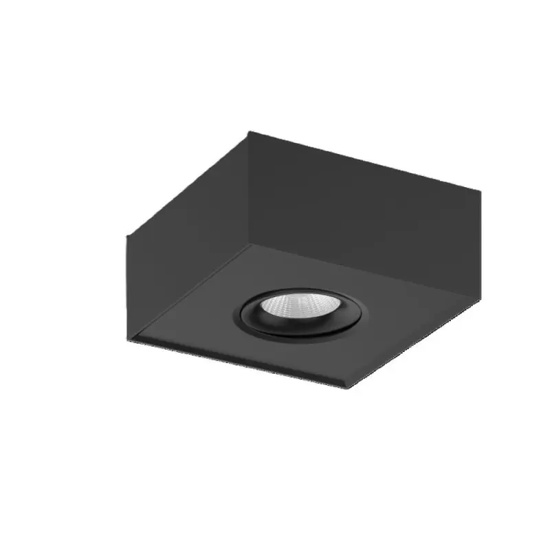 In De Mode Artdelight Brooklyn1 - opbouwspot - 13,5 x 13,5 x 6 cm - 8W dim to warm LED incl. - zwart