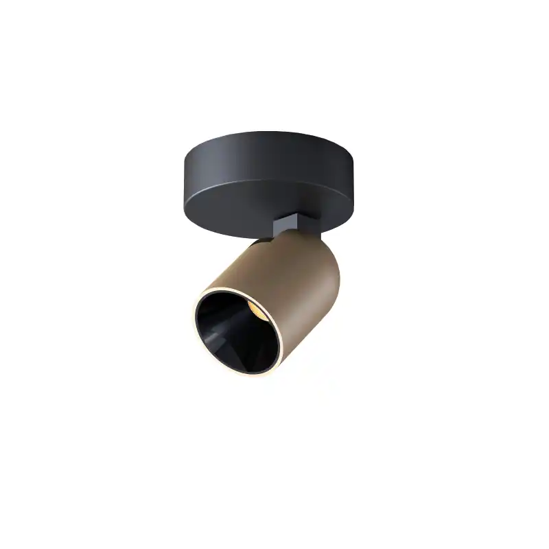 Artdelight Houston - opbouwspot 1L - Ø 10 x 12,5 cm - 8W dimbaar LED incl. - zwart en champagne Origineel