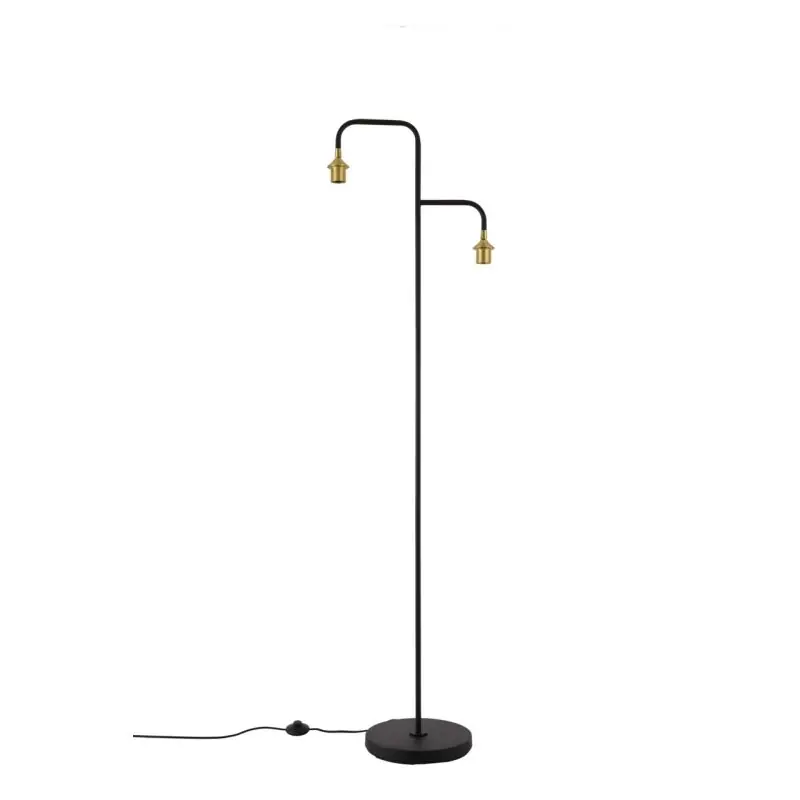 Artdelight Dajano - vloerlamp 2L - 30 x 45 x 175 cm - zwart met goud Luxe
