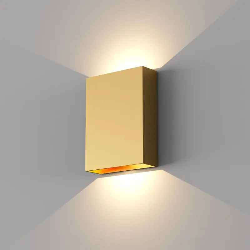 Garantie Inbegrepen Artdelight Memphis - wandlamp - 4 x 12 x 16 cm - 6W dimbare LED incl. - IP65 - warm goud