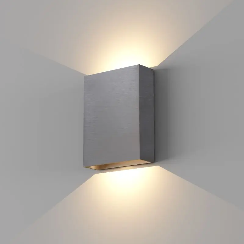 Artdelight Memphis - wandlamp - 4 x 12 x 16 cm - 6W dimbare LED incl. - IP65 - gun metal Direct Beschikbaar