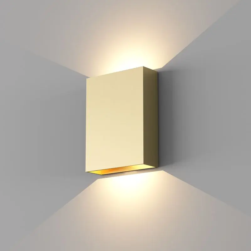 Artdelight Memphis - wandlamp - 4 x 12 x 16 cm - 6W dimbare LED incl. - IP65 - goud geborsteld Handgemaakt