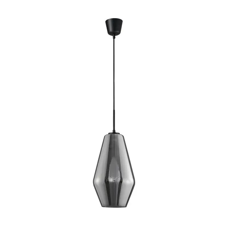 Seizoensaanbieding Nova Luce Veiro - hanglamp - Ø 17 x 120 cm - zwart en chroom