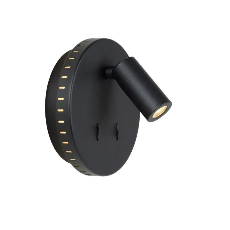 Budget Lucide Bentjer - wandlamp -Ø 14 x 10,5 cm - 6W + 3W LED incl. - zwart