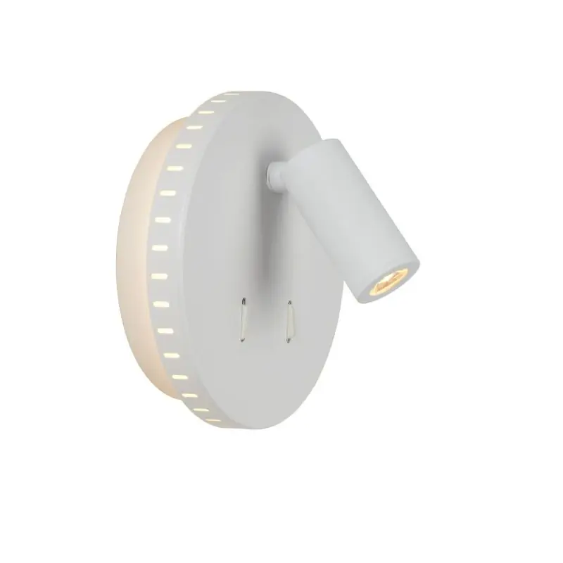 Lucide Bentjer - wandlamp -Ø 14 x 10,5 cm - 6W + 3W LED incl. - wit Seizoensaanbieding