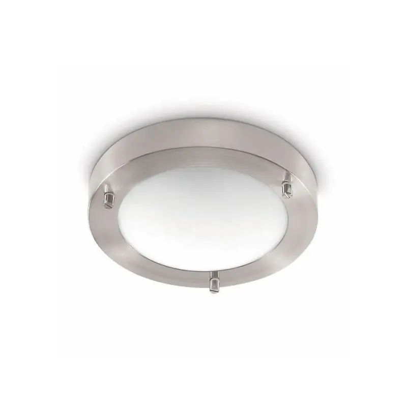 Artdelight Yuca - badkamer plafondverlichting - Ø 18 x 5 cm - 10W LED incl. - IP44 - mat staal Hoge Kwaliteit