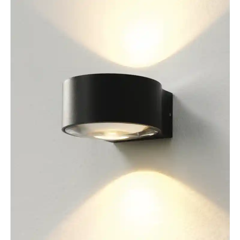 Artdelight Hudson - wandverlichting - 10,5 x 11,8 x 6,5 cm - 2 x 4W dimbare LED incl. - IP54 - zwart Origineel