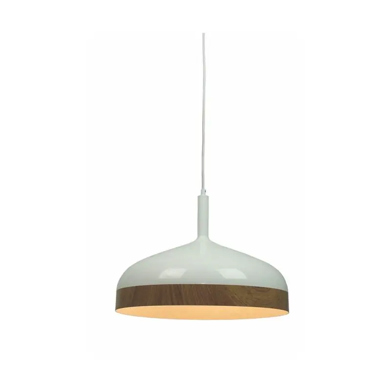 Snelle Levering Artdelight Moondrop - hanglamp - Ø 45 x 183 cm - wit en hout