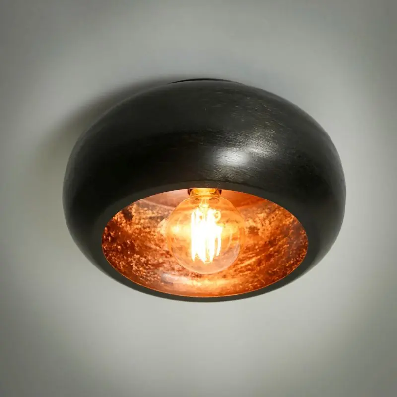 Vico Sky Round - plafondverlichting - Ø 34 x 18 cm - zwart nikkel Wereldwijde Verzending